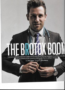 Dr Millard form Utopian Cosmetics talks cosmetic medicine and men in The Sunday Times Magazine